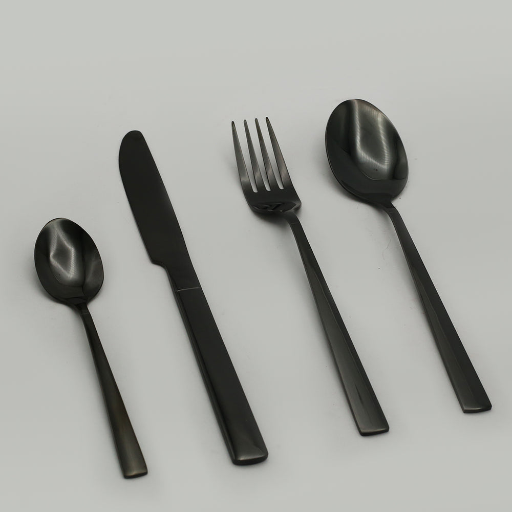 Stainless Steel Cutlery Set 24Pcs - Black & Silver, Cutlery set, Chase Value, Chase Value