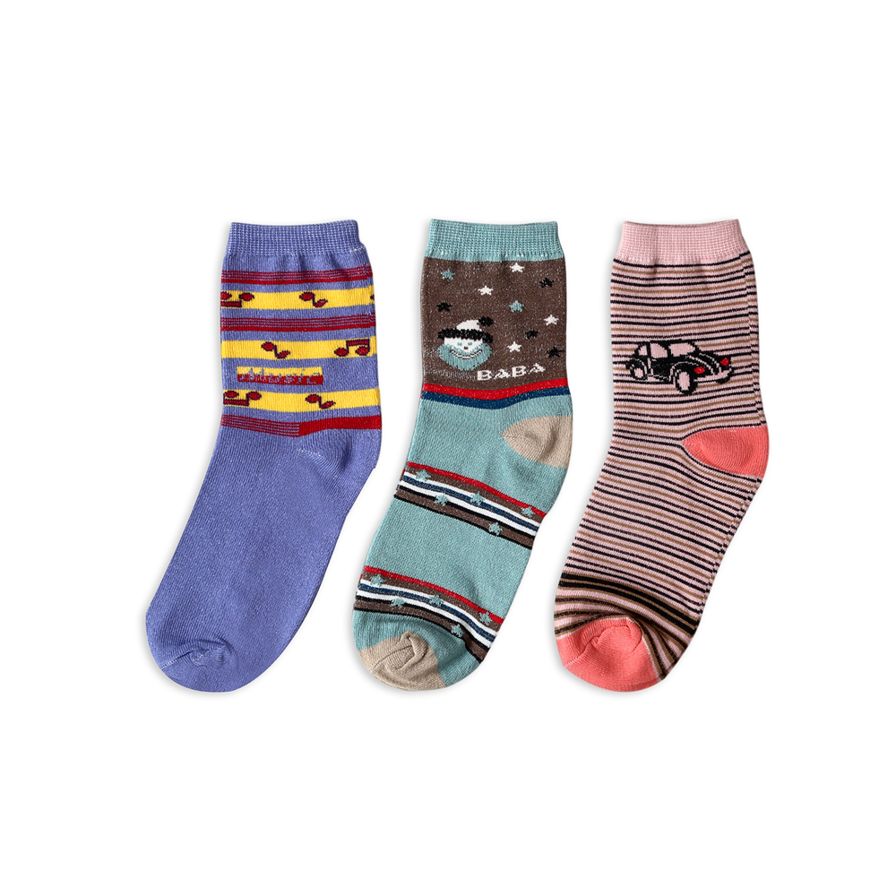 Boys Socks Pack Of 3 - Multi Color, Boys Socks, Chase Value, Chase Value