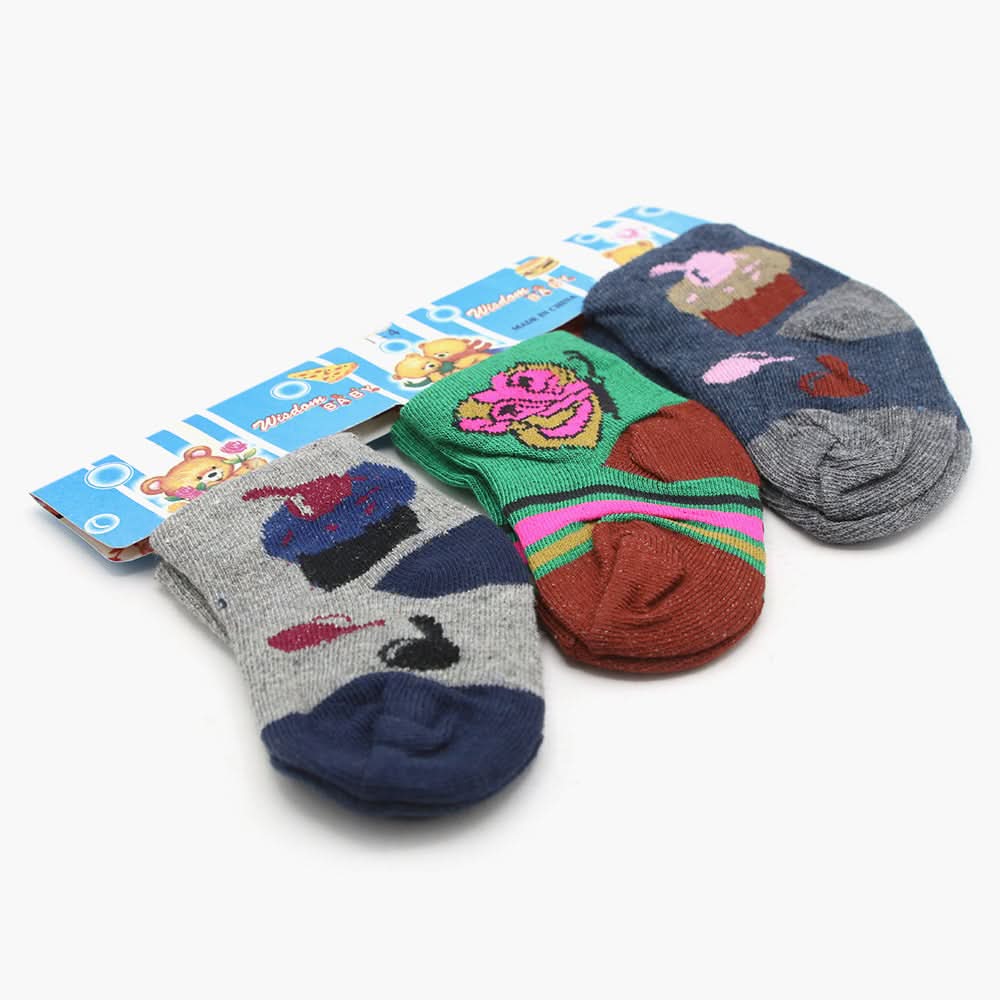 Boys Socks Pack Of 3 - Multi Color, Boys Socks, Chase Value, Chase Value