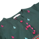 Girls Embriodered Kurti - Green, Girls Kurti, Chase Value, Chase Value