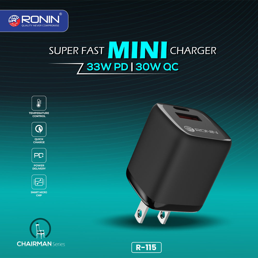 Ronin Charger R-115 TYPE-C PD-33W, Mobile Charger, Ronin, Chase Value