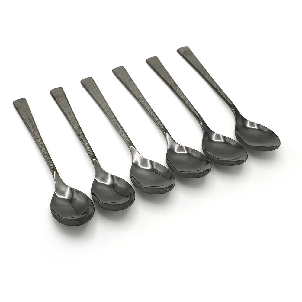 Dinner Spoon 6Pc Black Laser, Cutlery Set, Chase Value, Chase Value