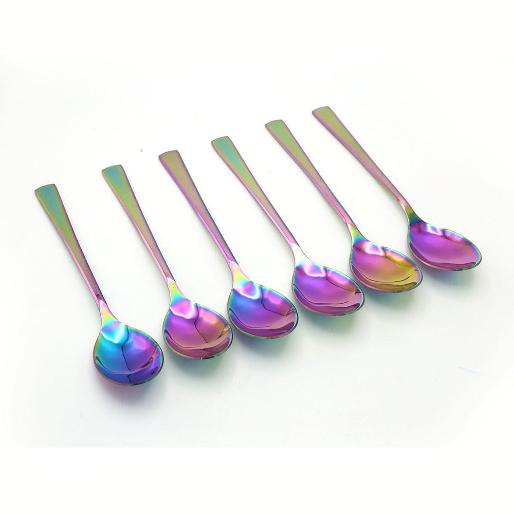 Dinner Spoon 6Pc Multi Laser - Multi Color, Cutlery Set, Chase Value, Chase Value