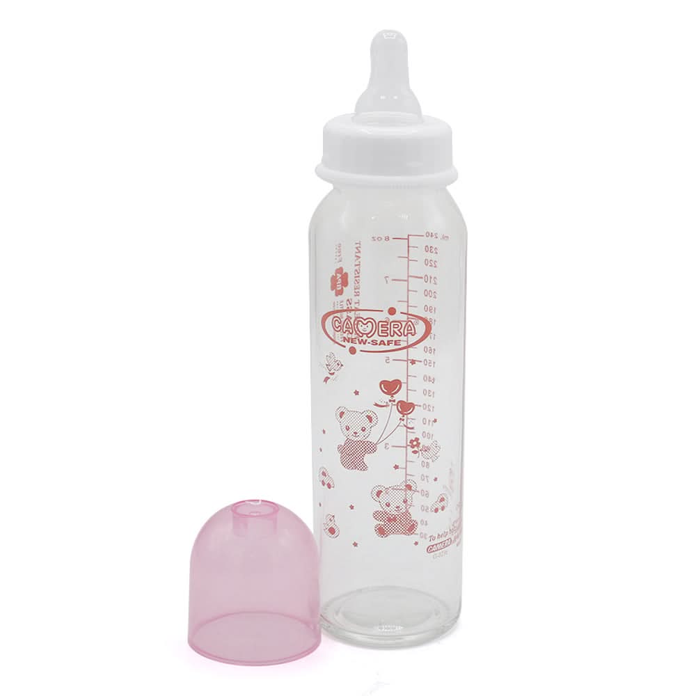 Camera Glass Feeder 8oz - Pink, Feeding Supplies, Chase Value, Chase Value