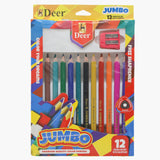 Deer Jumbo Pencil Pack of 12 - Multi Color, Pencil Boxes & Stationery Sets, Deer, Chase Value