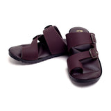 Valuable Buckle Strap Slippers R-008/M185- Brown, Men's Slippers, Chase Value, Chase Value