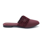 Women's Backless Pump - Maroon, Women Backless Pumps, Chase Value, Chase Value