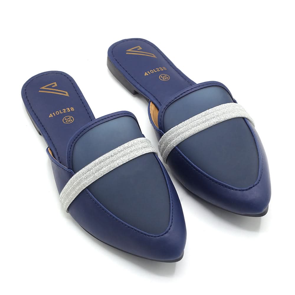 Valuable Women's Backless Pump - Navy Blue, Women Backless Pumps, Chase Value, Chase Value