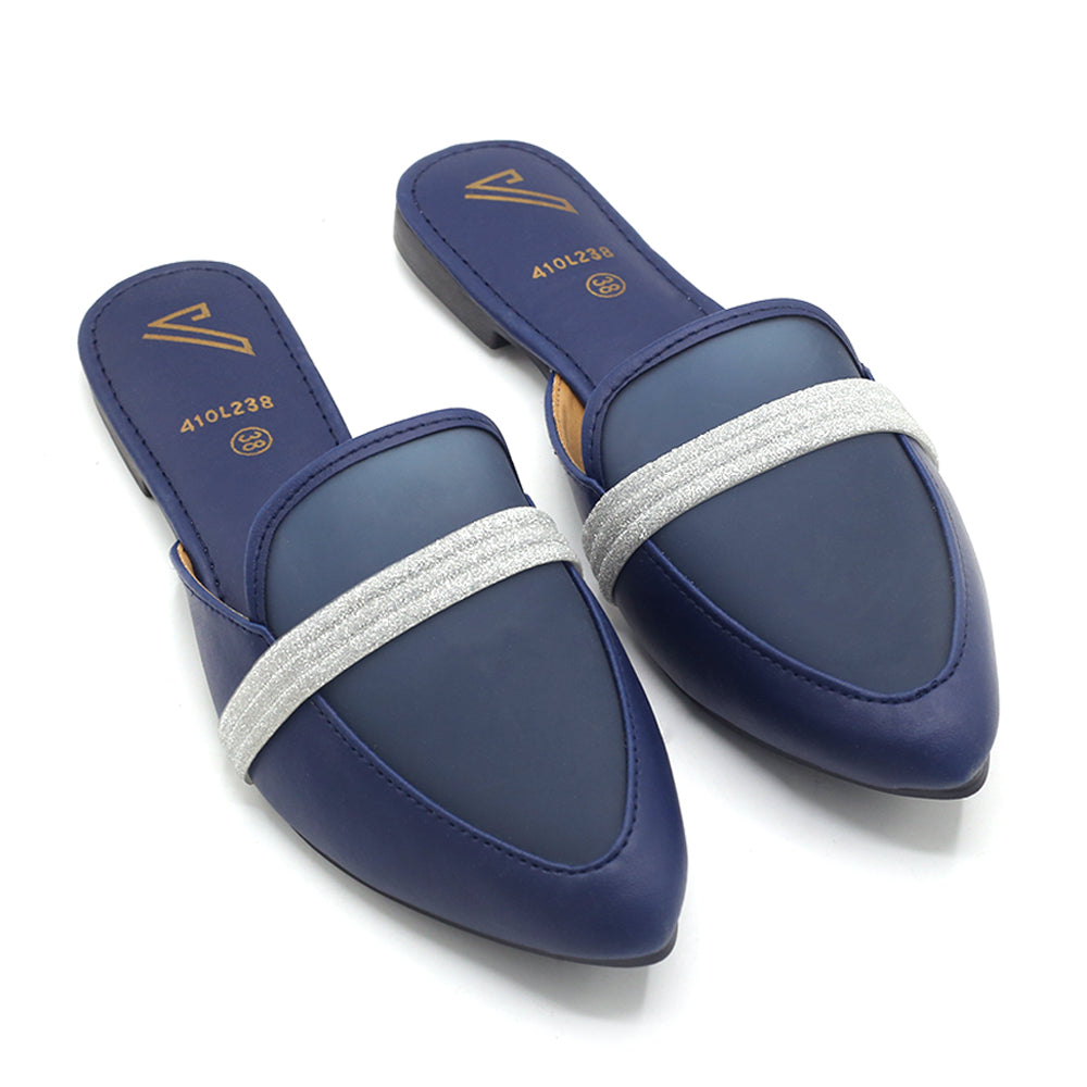 Valuable Women's Backless Pump - Navy Blue, Women Backless Pumps, Chase Value, Chase Value