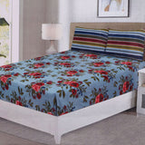 Fitted Bed Sheet With 2 Pillow - Multi Color, Single Size Bed Sheet, Valuable, Chase Value