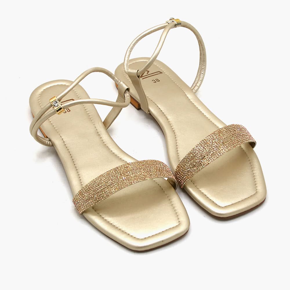 Women's Sandal - Golden, Women Sandals, Chase Value, Chase Value