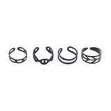 4 Pec Rings Card - Black, Girls Finger Rings, Chase Value, Chase Value