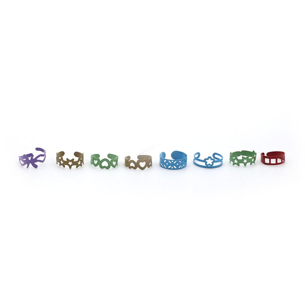 8 Pes Rings Card - Multi Color, Girls Finger Rings, Chase Value, Chase Value
