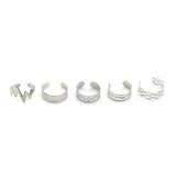 5 Pec Rings Card - Silver, Girls Finger Rings, Chase Value, Chase Value
