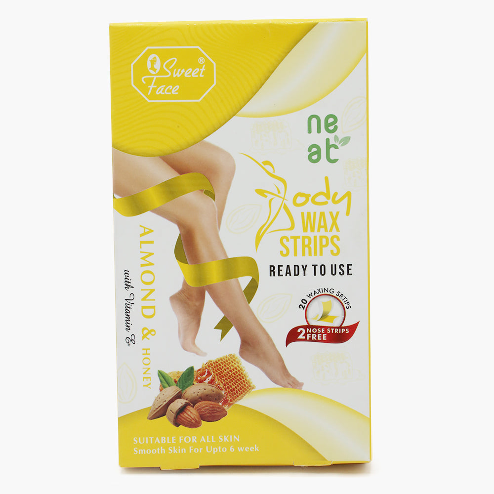 Sweet Face Body Wax Strips Almond & Honey For All Skin, Hair Removal, Sweet Face, Chase Value