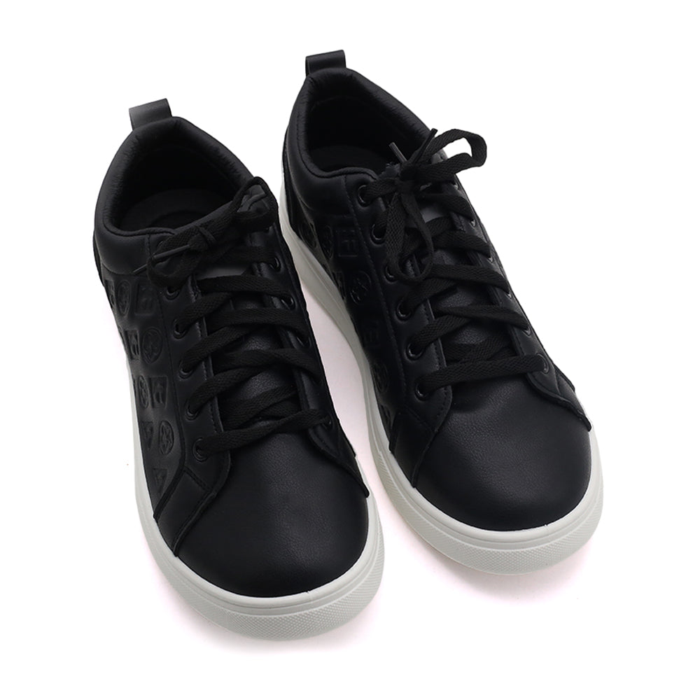 Men's Lace-Up Round Toe Casual Sneakers 908 - Black, Men's Casual Shoes, Chase Value, Chase Value
