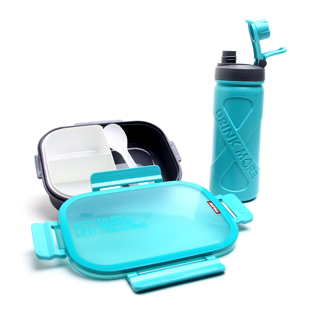Bento Lunch Box & Water Bottle - Cyan, Tiffin Boxes & Bottles, Chase Value, Chase Value