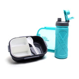 Bento Lunch Box & Water Bottle - Cyan, Tiffin Boxes & Bottles, Chase Value, Chase Value
