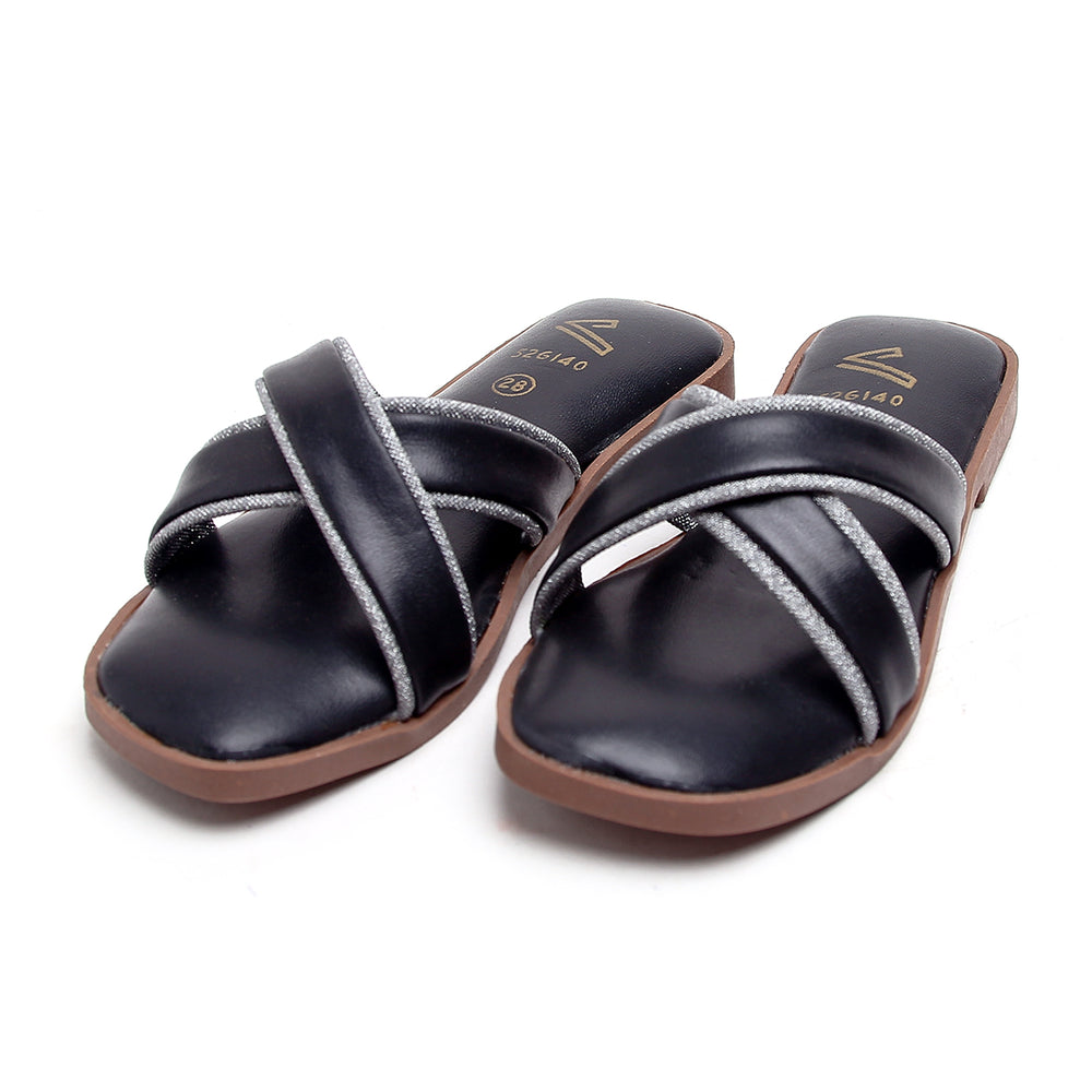 Girls Slippers - Black, Girls Slippers, Chase Value, Chase Value