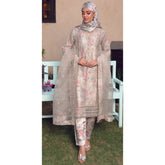 Eminent Silk Zari Embroidered Unstitched Suit - Skin, Women, 3Pcs Shalwar Suit, Eminent, Chase Value