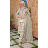 Eminent Silk Zari Embroidered Unstitched Suit - Green, Women, 3Pcs Shalwar Suit, Eminent, Chase Value