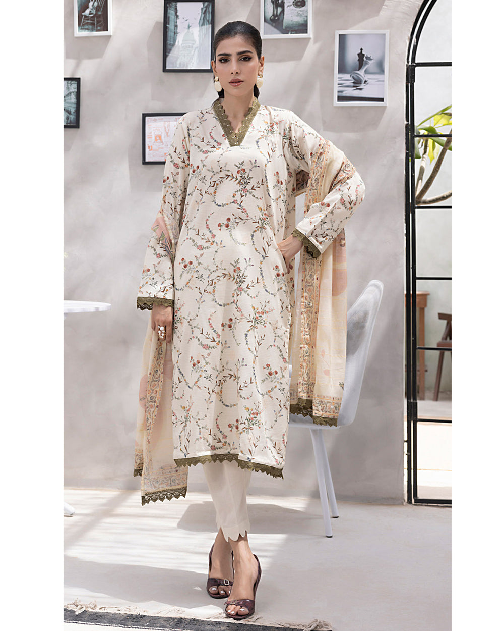 Salina Women’s 3PC Printed Suit-3, Women, 3Pcs Shalwar Suit, Chase Value, Chase Value