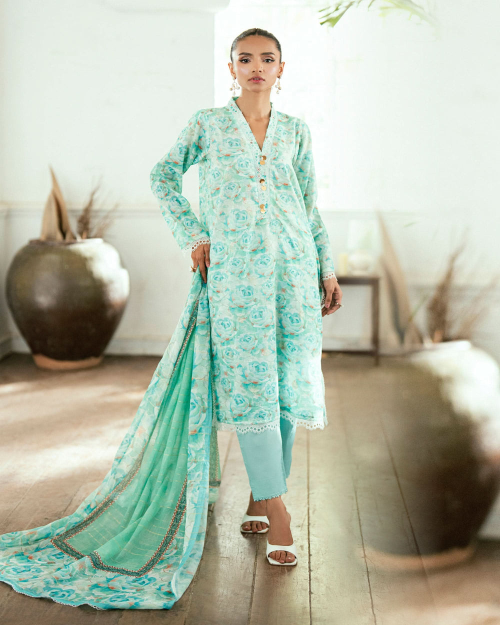 Salina Women’s 3PC Printed Suit-9, Women, 3Pcs Shalwar Suit, Chase Value, Chase Value