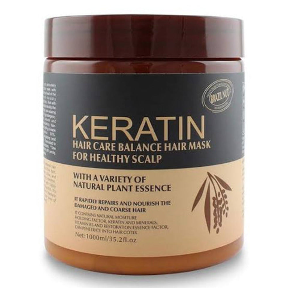 Keratin Balance Brown Hair Mask Healthy Scalp Brazil Nut 1000 ml, Hair Treatments, Chase Value, Chase Value