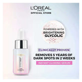 L'Oreal Paris Glycolic Bright Instant Glowing Serum, Reduces 57% Dark Spots, 15ml, Oils & Serums, Loreal, Chase Value