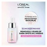 L'Oreal Paris Glycolic Bright Instant Glowing Serum, Reduces 57% Dark Spots, 15ml, Oils & Serums, Loreal, Chase Value