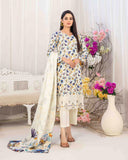 Tawakkal Lakecia Printed Schiffli Embroidered 3 Pc Suit - 3