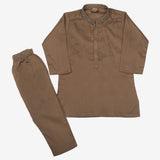 Boys Embroidered Shalwar Suit - Light Brown, Boys Shalwar Kameez, Chase Value, Chase Value