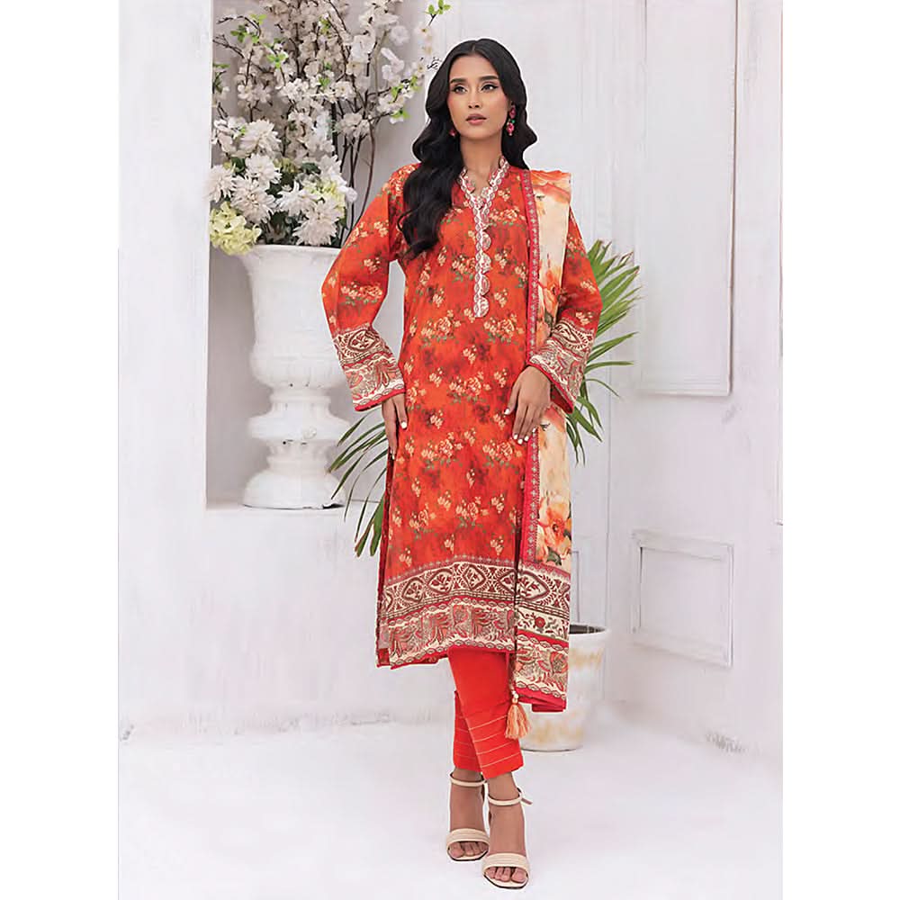 Mirha Printed Lawn Unstitched 3Pcs Suit - MP-0022, Women, 3Pcs Shalwar Suit, MTC Fabric, Chase Value