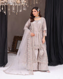 Dr Haris Maxi Front Open Luxury Semi-Stitched Maxi - 2