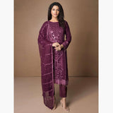 Mehnaz Luxury Fancy Embroidered Lawn 3Pcs Unstitched Suit - 9, Women, 3Pcs Shalwar Suit, Mi Creation, Chase Value