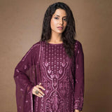 Mehnaz Luxury Fancy Embroidered Lawn 3Pcs Unstitched Suit - 9, Women, 3Pcs Shalwar Suit, Mi Creation, Chase Value