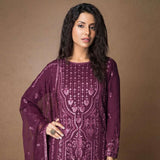 Mehnaz Luxury Fancy Embroidered Lawn 3Pcs Unstitched Suit - 9, Women, 3Pcs Shalwar Suit, Mi Creation, Chase Value