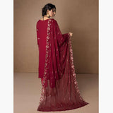 Mehnaz Luxury Fancy Embroidered Lawn 3Pcs Unstitched Suit - 4, Women, 3Pcs Shalwar Suit, Mi Creation, Chase Value
