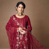 Mehnaz Luxury Fancy Embroidered Lawn 3Pcs Unstitched Suit - 4, Women, 3Pcs Shalwar Suit, Mi Creation, Chase Value