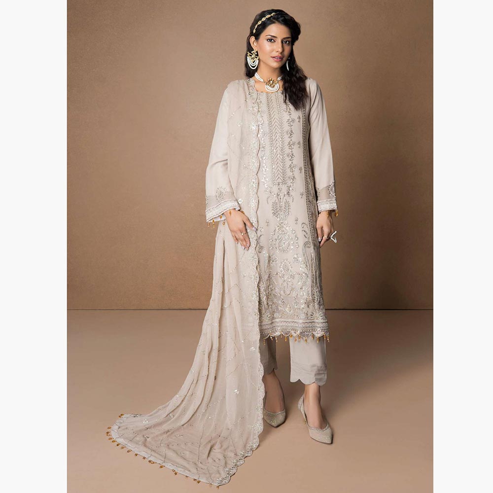 Mehnaz Luxury Fancy Embroidered Lawn 3Pcs Unstitched Suit - 2, Women, 3Pcs Shalwar Suit, Mi Creation, Chase Value