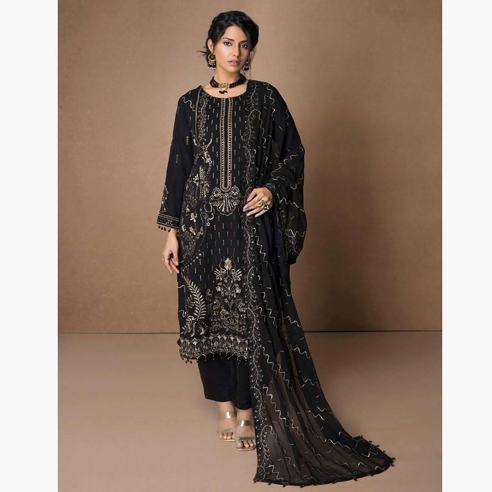 Mehnaz Luxury Fancy Embroidered Lawn 3Pcs Unstitched Suit - 1, Women, 3Pcs Shalwar Suit, Mi Creation, Chase Value