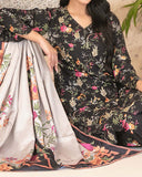 Tawakkal Melek Staple Printed Suit with Shawl - 3 Pc