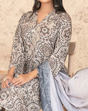 Tawakkal Melek Staple Printed Suit with Shawl - 3 Pc