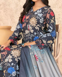 Tawakkal Melek Staple Printed Suit with Shawl - 3 Pc