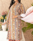 Tawakkal Melek Staple Printed Suit with Shawl - 3 Pc