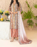 Tawakkal Melek Staple Printed Suit with Shawl - 3 Pc