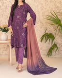 Tawakkal Melek Staple Printed Suit with Shawl - 3 Pc