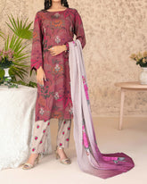 Tawakkal Melek Staple Printed Suit with Shawl - 3 Pc