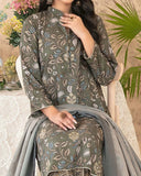 Tawakkal Melek Staple Printed Suit with Shawl - 3 Pc