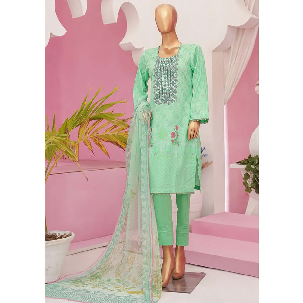 Mishal Printed Lawn Embroidered 3Pcs Suit with Bember Dupatta - 4, Women, 3Pcs Shalwar Suit, Leeds Textile, Chase Value